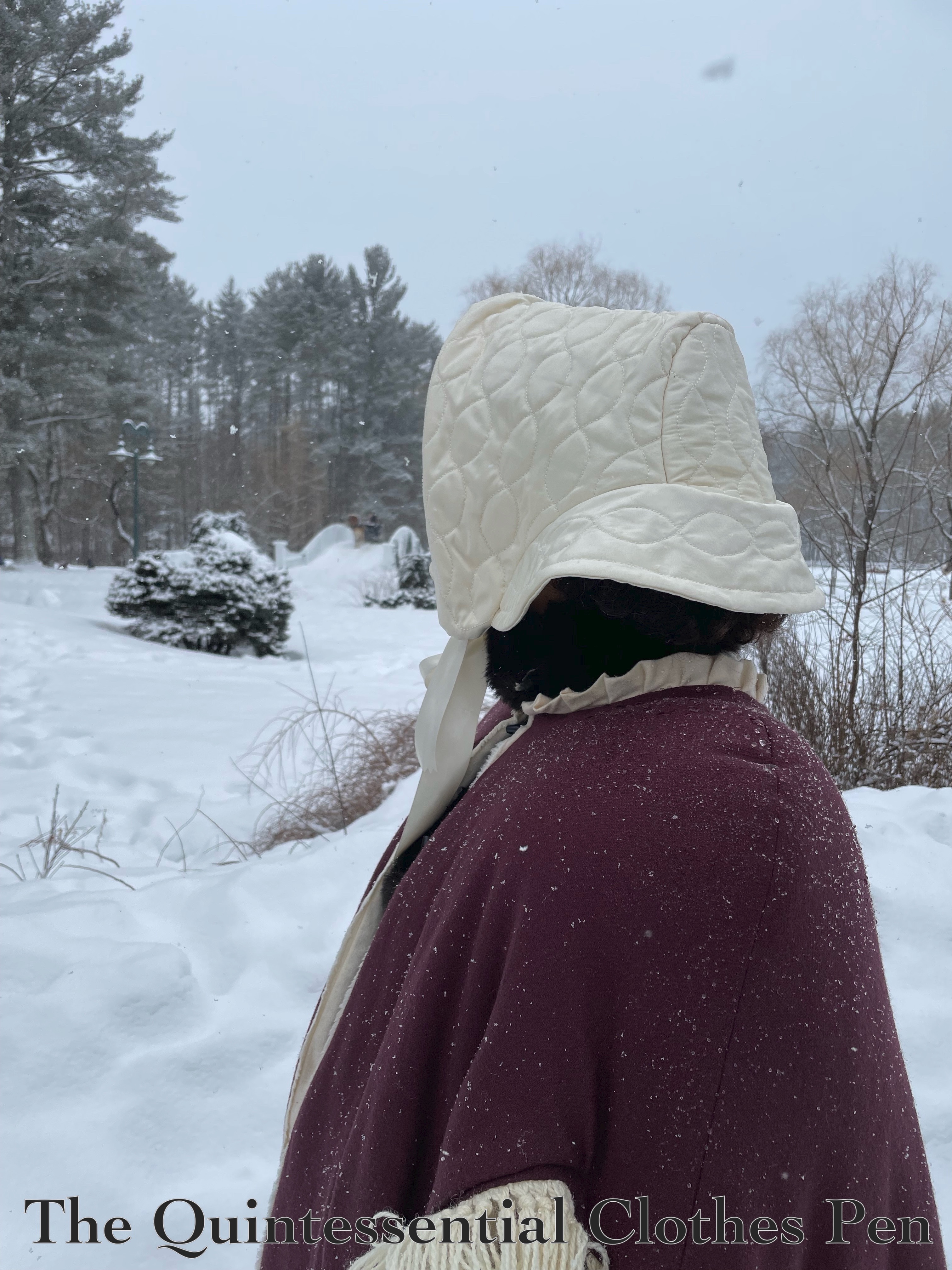 1850s Ivory Quilted Winter Hood (HSM #5) – The Quintessential